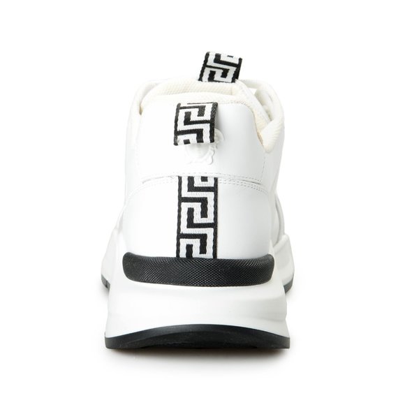 Versace Men's White Canvas Leather Logo Sneakers Shoes - Picture 3 of 8